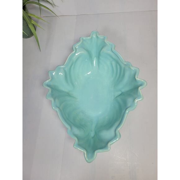 Vintage Aqua Pottery Console Bowl Planter USA 538 - Picture 3 of 6
